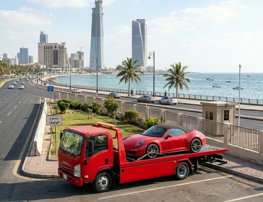 عرض خدمات سطحة حي الشاطئ هيدروليك فل داون بنزول كامل على الأرض لتحميل سيارة بورش رياضية فخمة بجوار كورنيش جده، لتأمين أسرع سطحه شمال جده لسحب ونقل السيارات الفارهة والمتعطلة والمصدومة بأفضل الأسعار وعروض تنافسية وأعلى أمان طوال 24 ساعه.