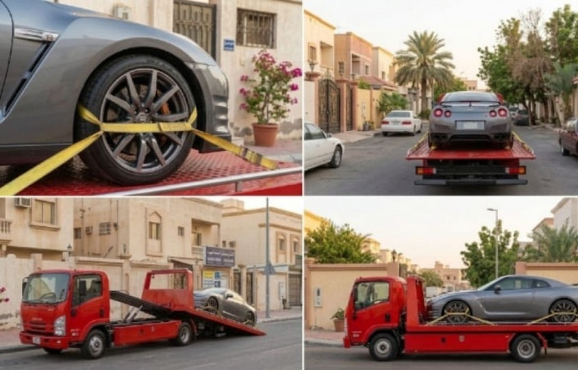 سطحة ابحر هيدروليك لنقل السيارات الرياضية في شمال جدة