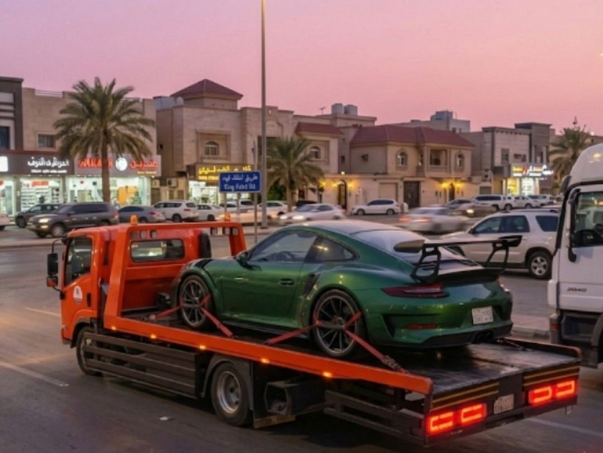 سطحة هيدروليك فل داون تنقل سيارة بورش من الرياض الى جدة